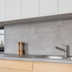 Two,Colored,Kitchen,Furniture,With,Concrete,Worktop,And,Steel,Appliances,