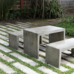 Concrete,Table,Set,At,Outdoor,Coffee,Shop.